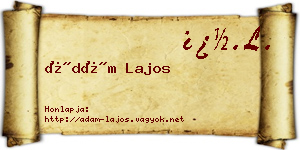 Ádám Lajos névjegykártya
